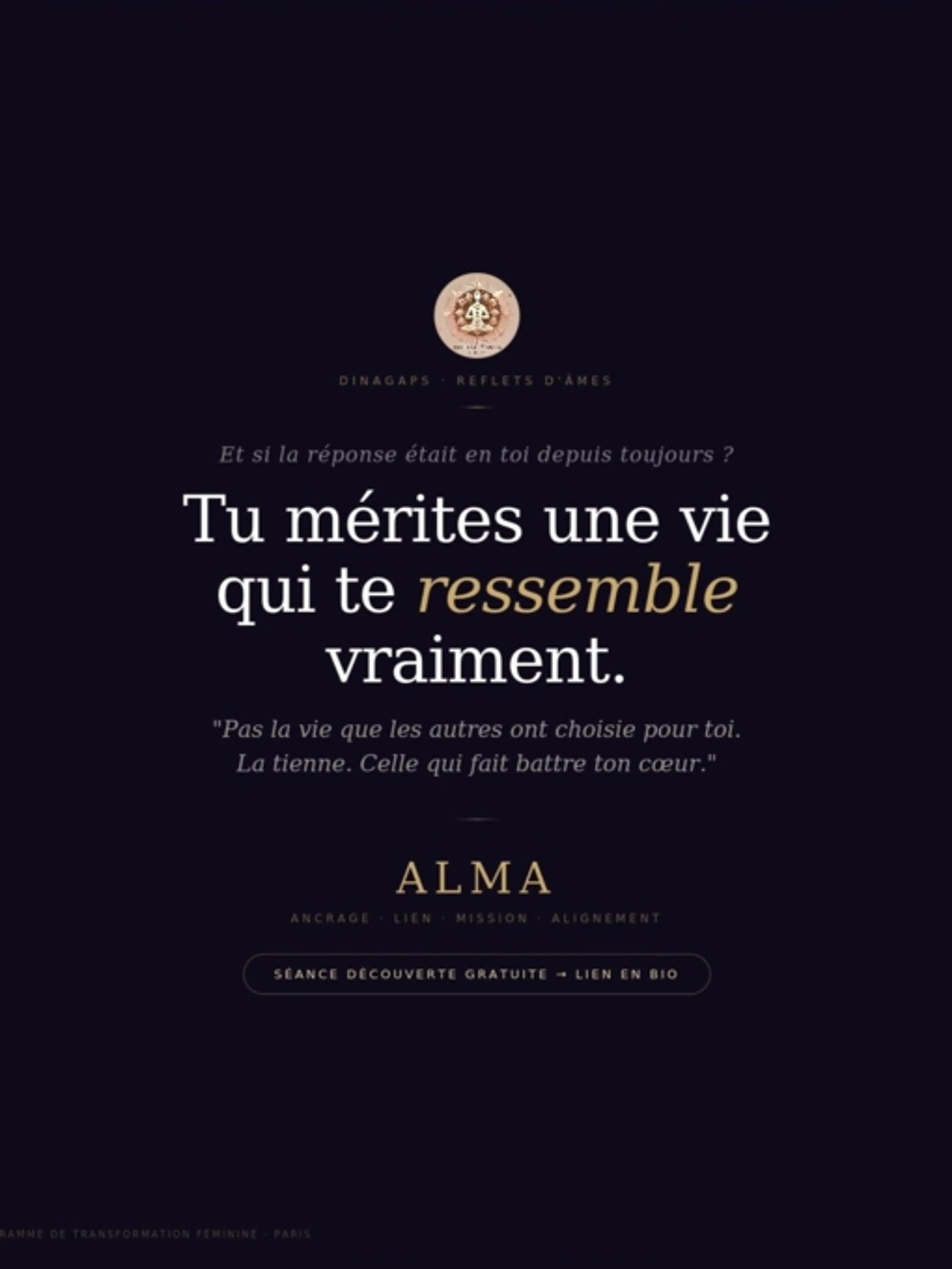 Image de présentation pour l'offre ALMA : Le chemin du retour à soi par Dina Gaps