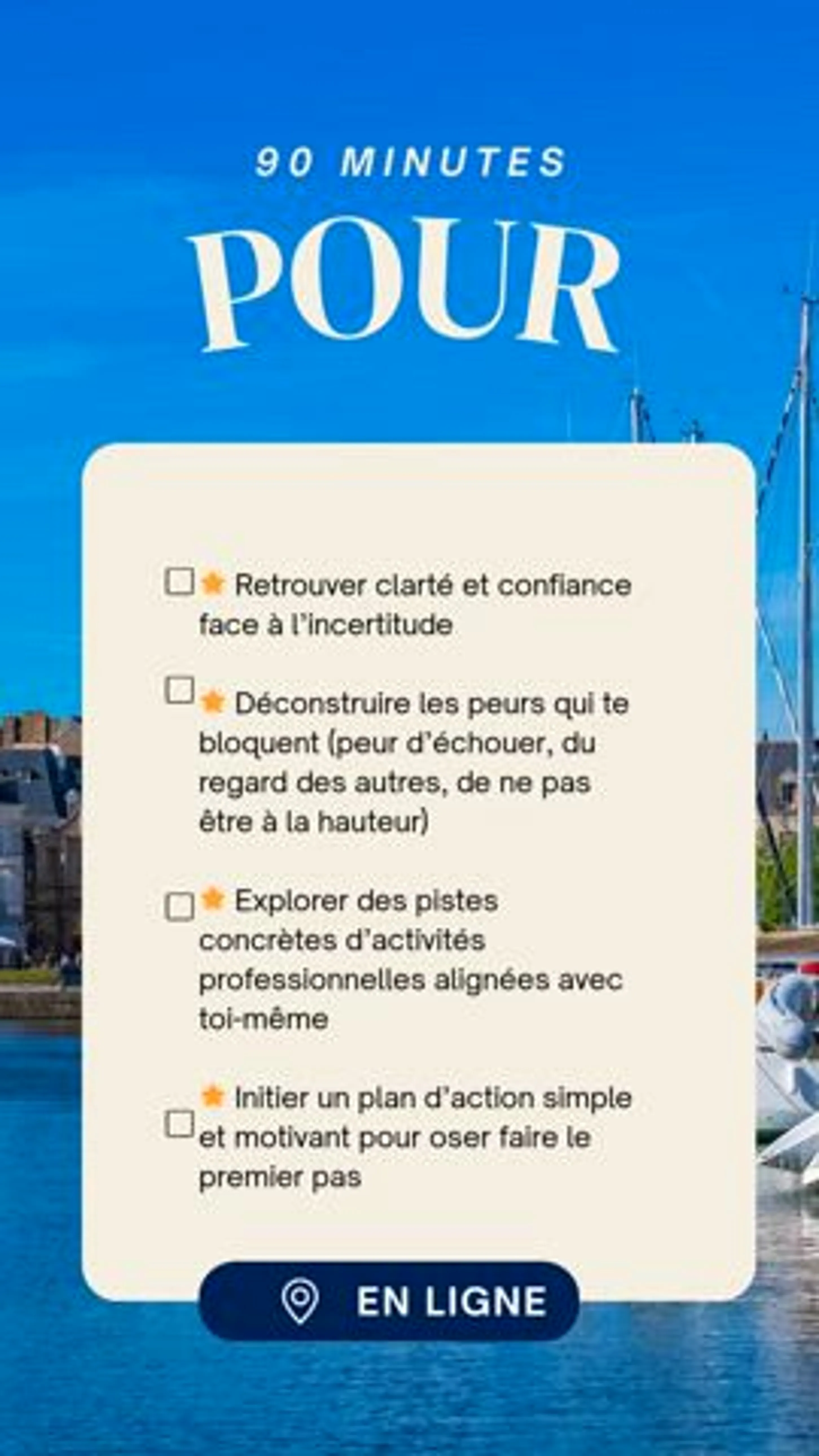 Image de présentation pour l'offre Réinvente ta Vie Pro après 40 ans : Retrouve du Sens, de l'Audace et de l'Impact ! par Hanan