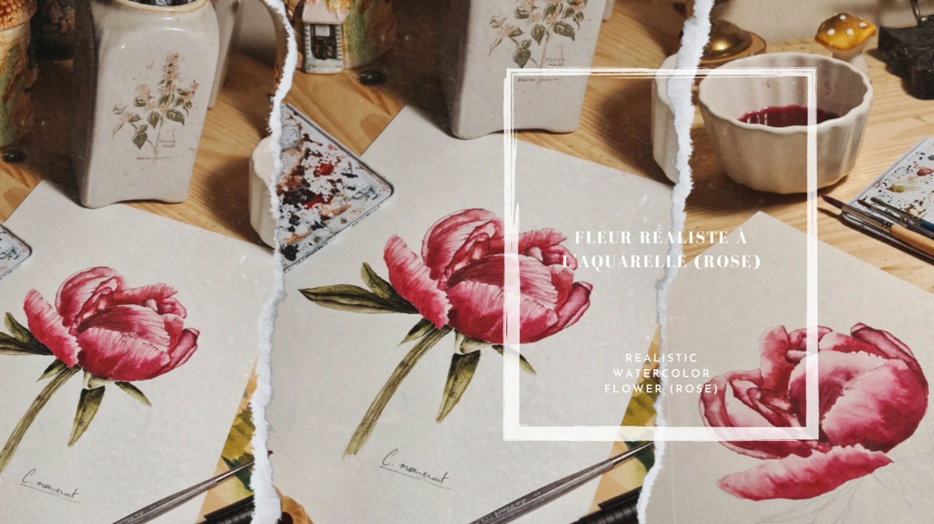 Rose à l'aquarelle : illustration réaliste pour tous les niveaux