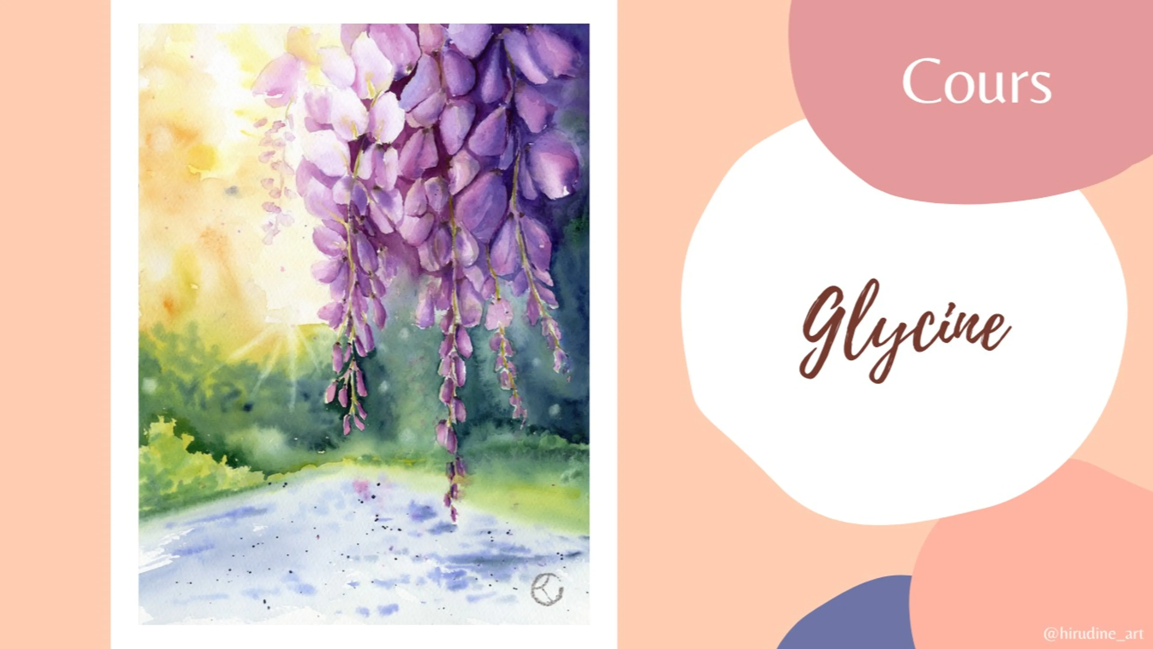 Cours "Glycine" à l'aquarelle