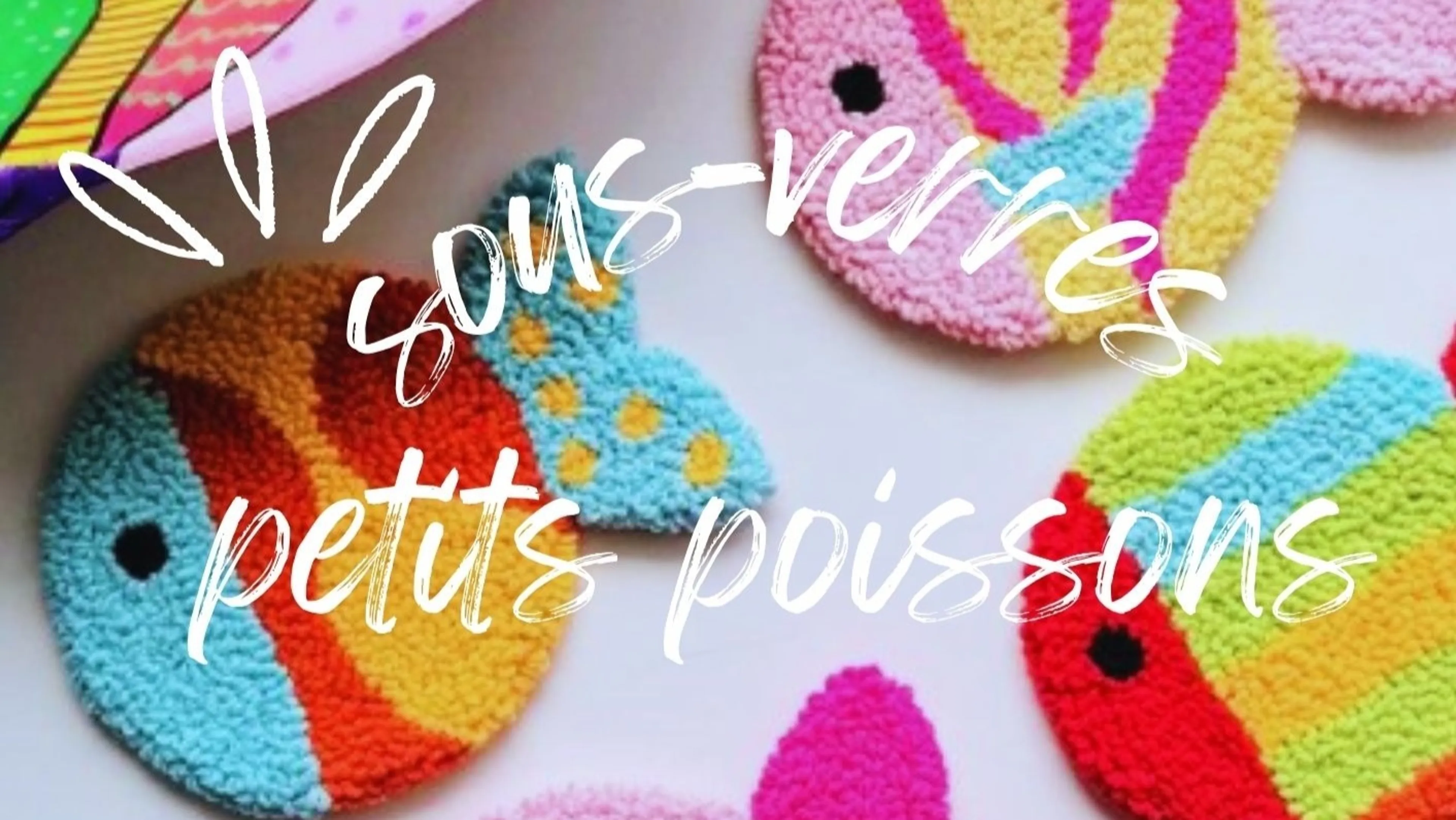 4 modèles de sous-verres poissons🐠 en punch needle