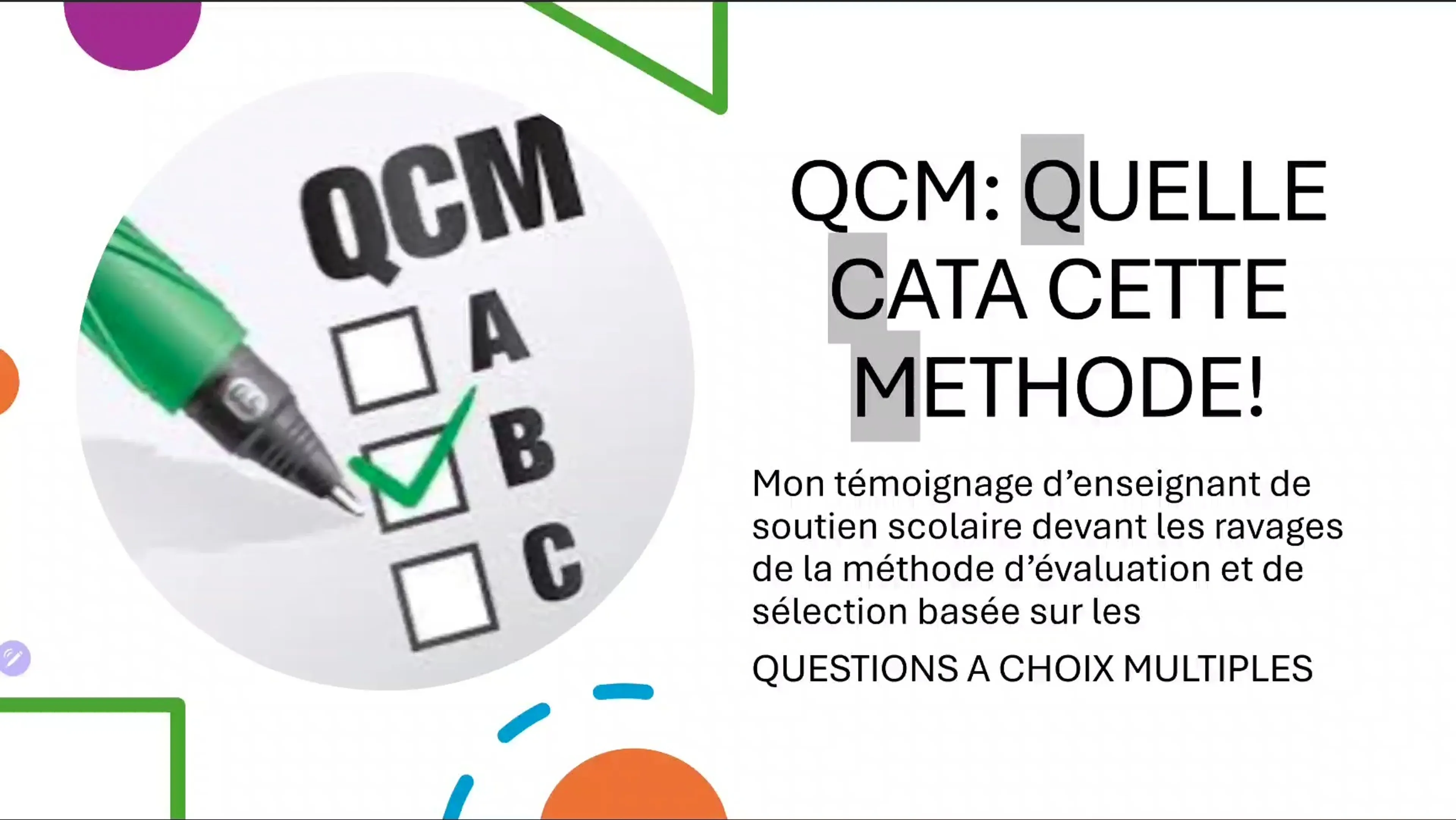 QCM: Quelle Cata cette Méthode!