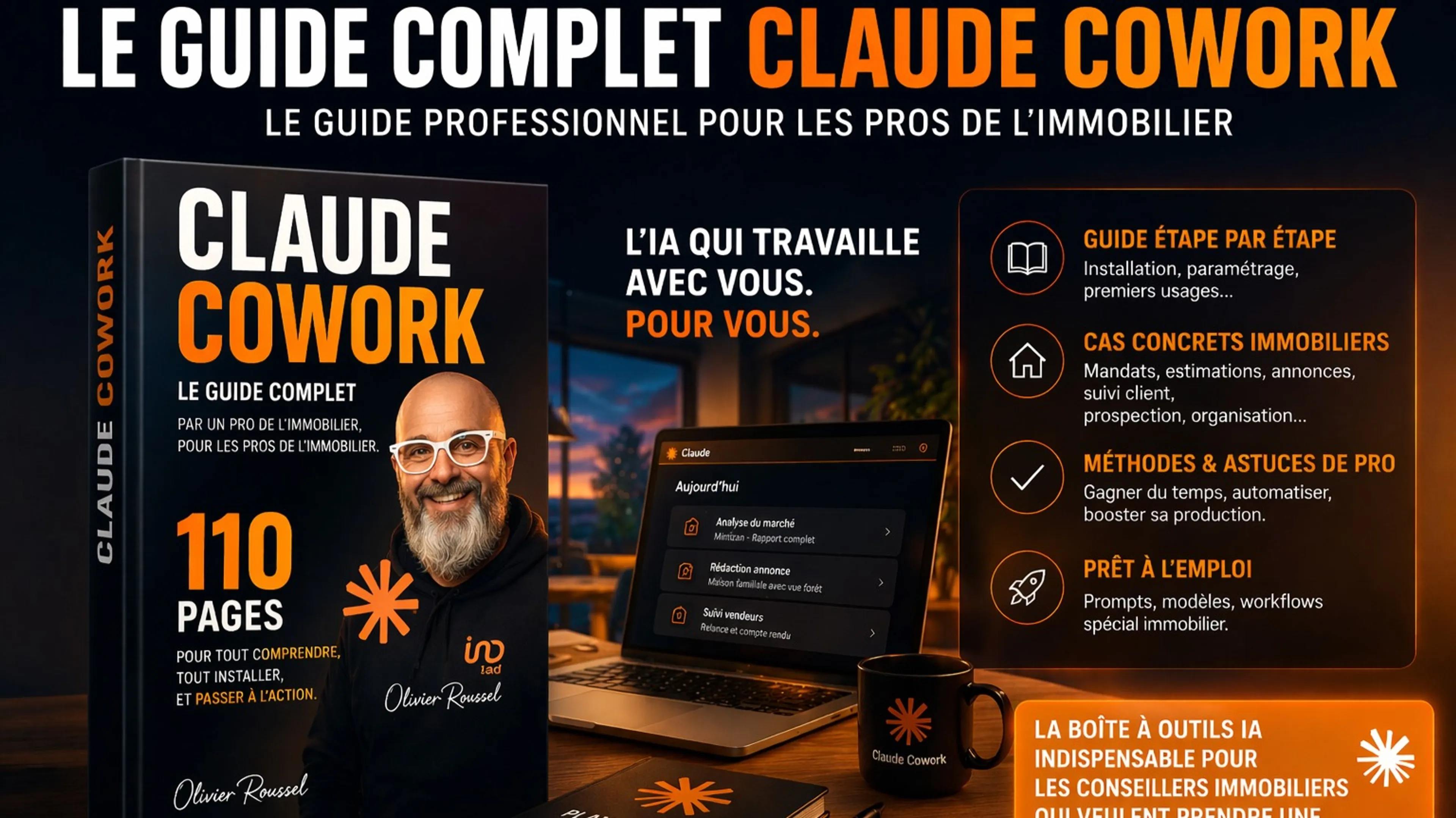 La Bible Claude Cowork pour le conseiller immobilier.
110 pages pour installer et faire tourner Claude Cowork