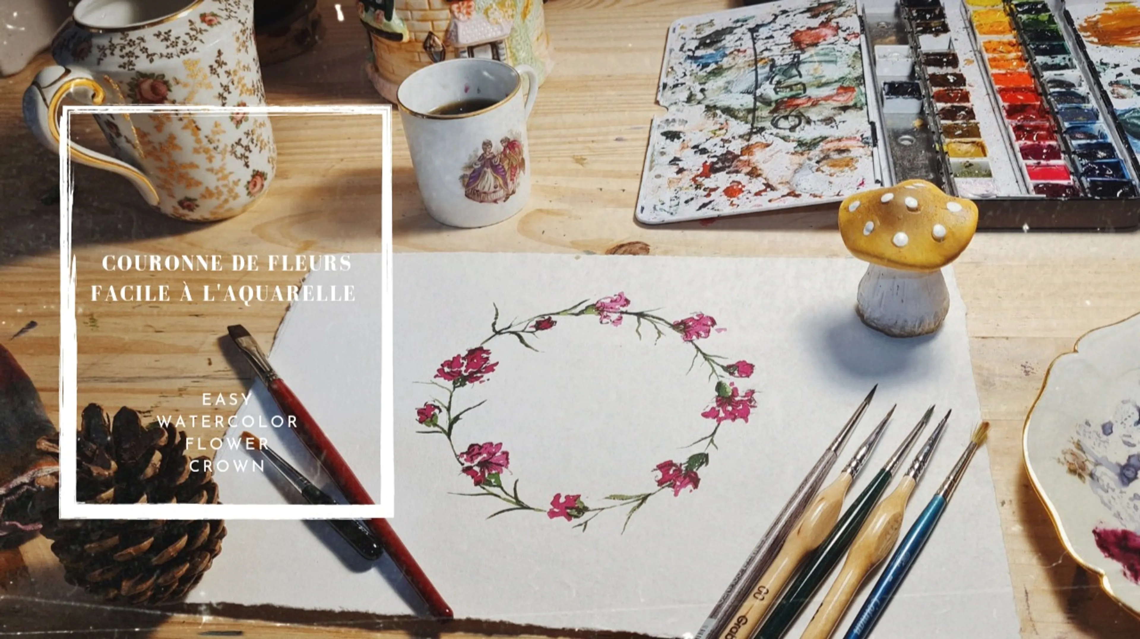 Couronne de fleurs facile, simple, rapide pour débutants et autres niveaux