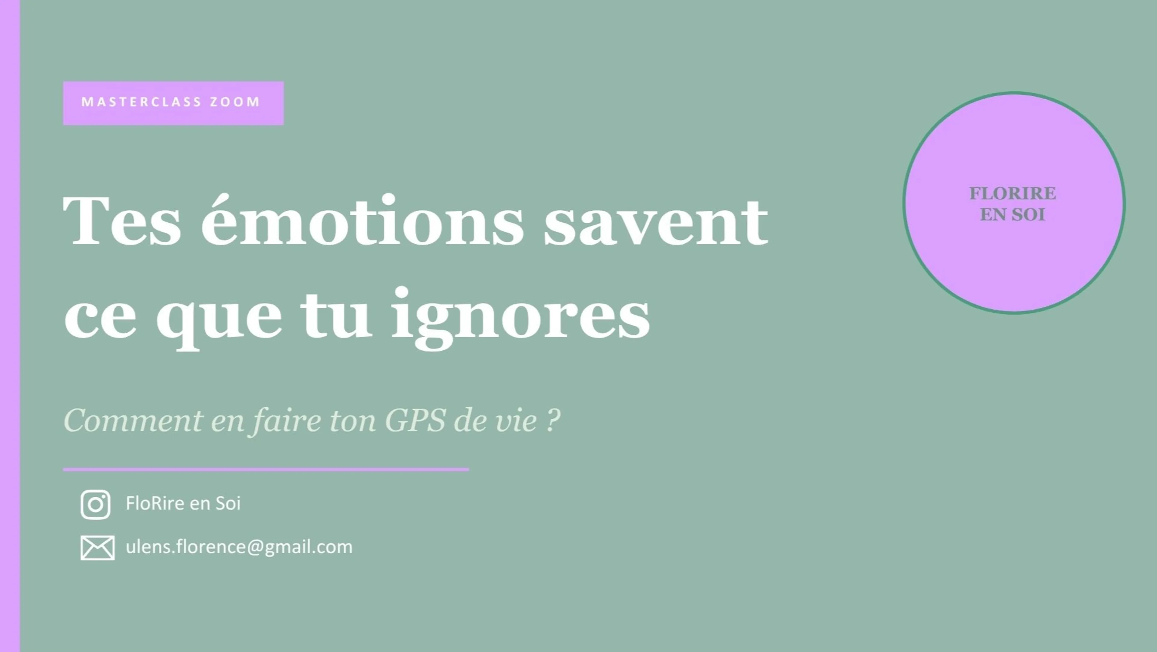 Tes émotions sont ton GPS de vie, apprends à les écouter .