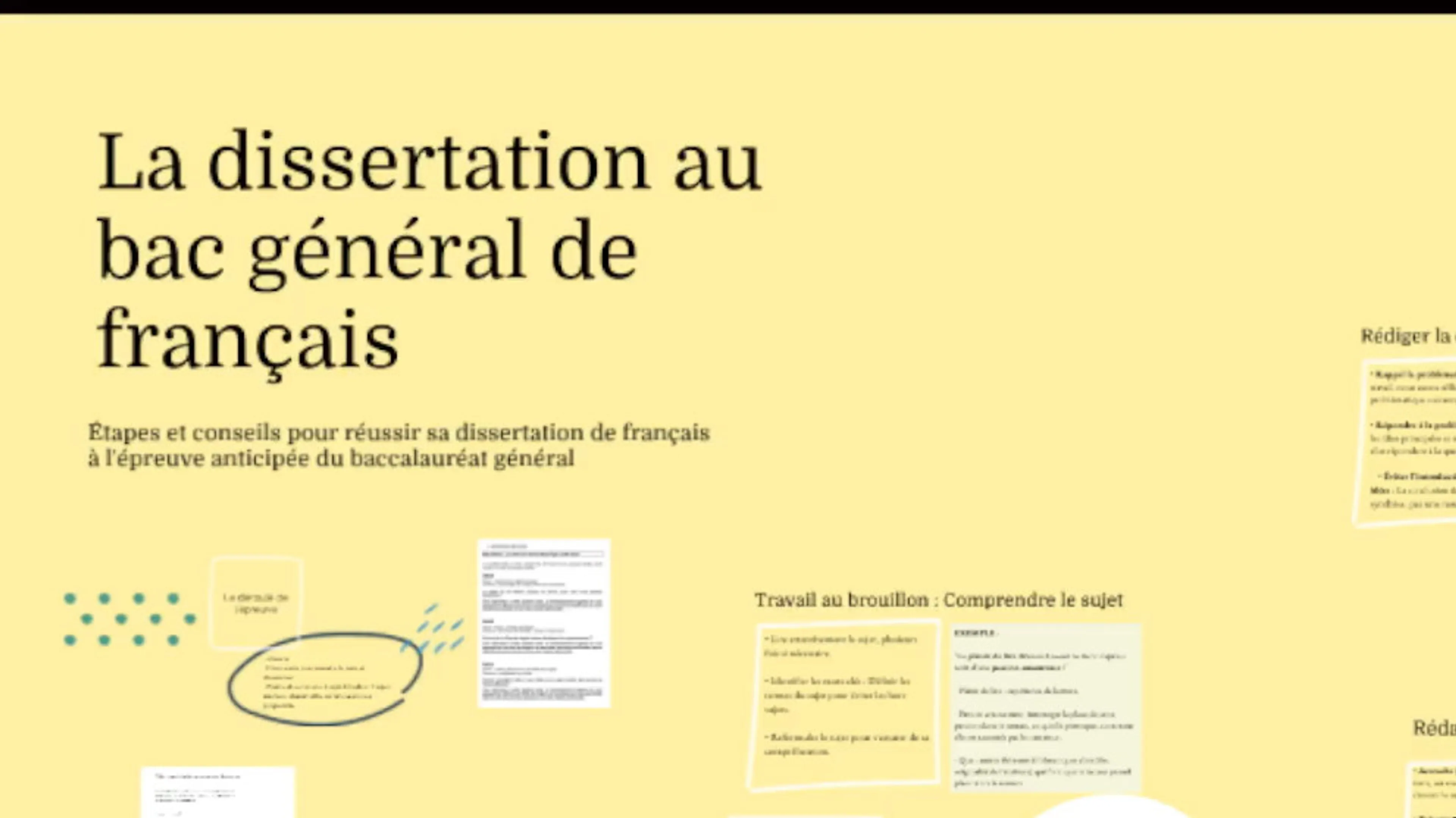 Vidéo explicative de l'épreuve de la dissertation au Bac de français : déroulé de l'épreuve, étapes à suivre, conseils.